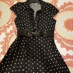 Polka dotted sleeveless dress